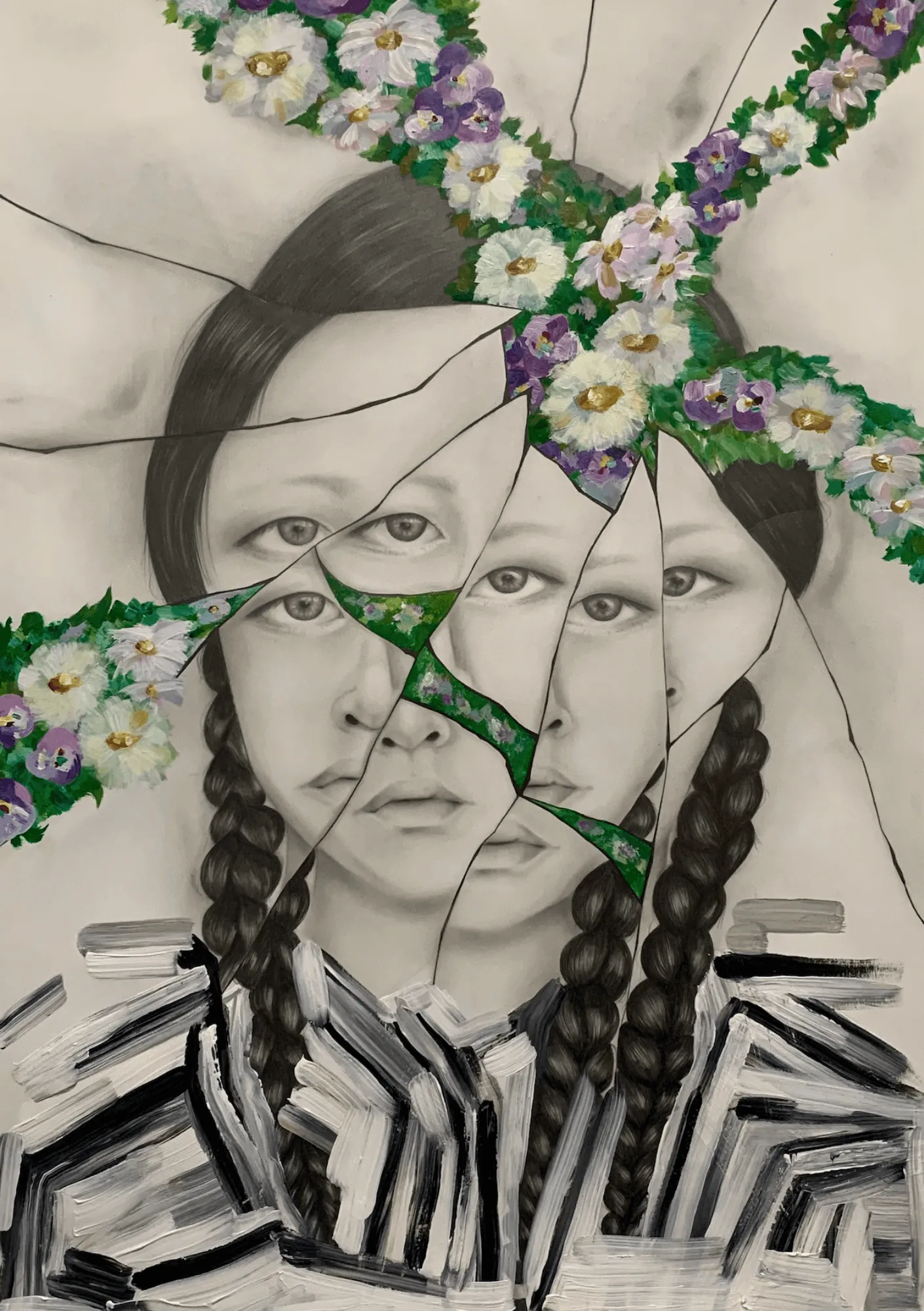 2023 Second Place, Secondary Category: 'Shattered reflections; blossoming into a new chapter of life' by Samantha Liu