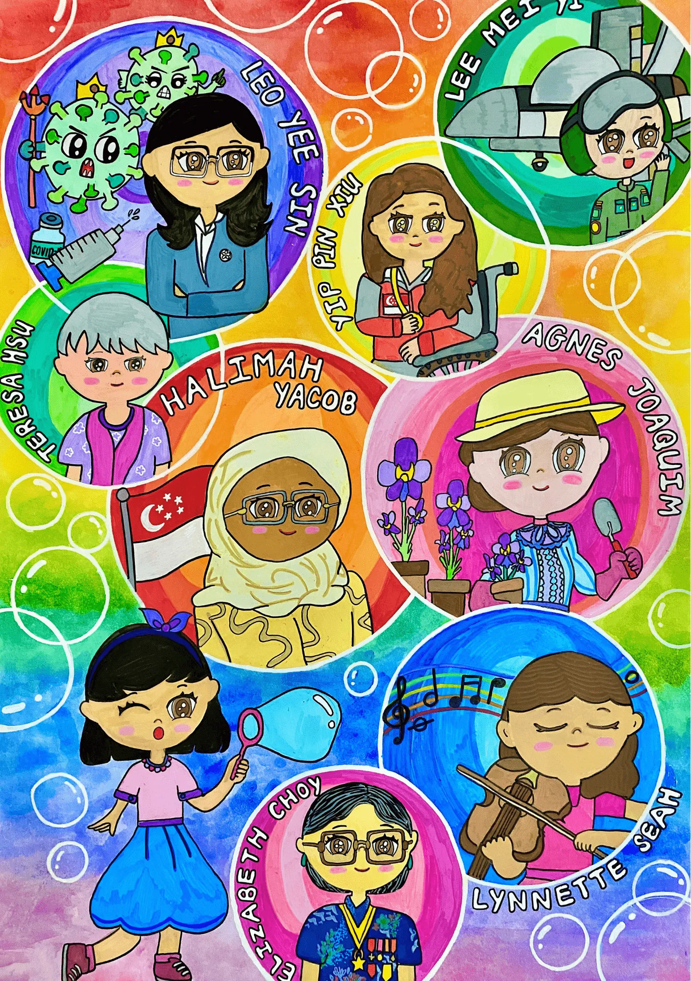 2023 Third Place, Primary Category: 'Bubbles of Brilliance' by Lin Xinyu