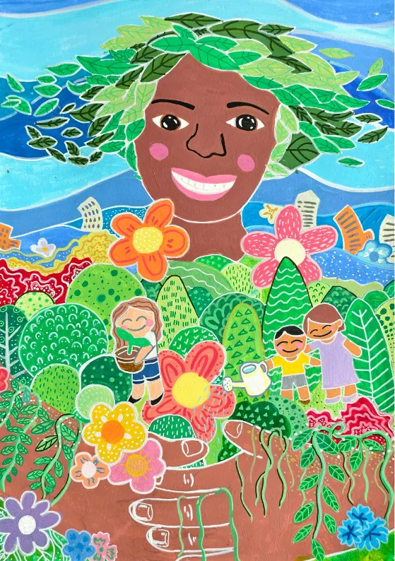 Cat A, First Place: “Roots of Passion: Kirtida Mekani’s Green Legacy” by Oh Yun Dong Emelia